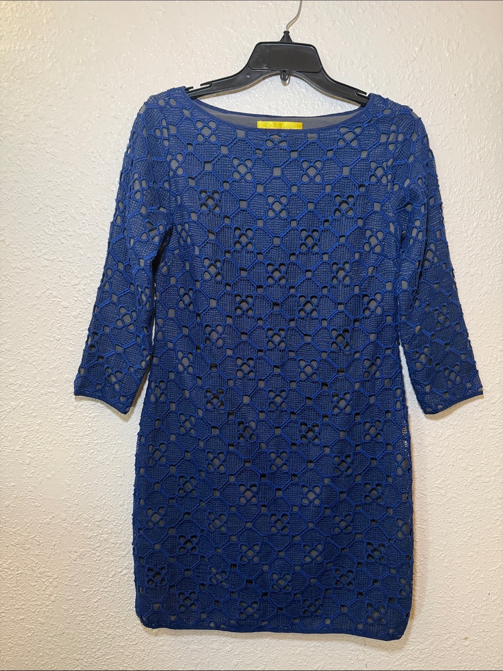 catherine malandrino blue dress Royal Crochet Sheath This pre notes-pre-up-6/30/23 Brown Linen Midi Dress Color:Fruit green